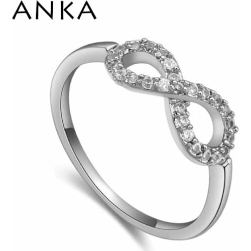 ANKA design romantic infinite love rings gift for women girl top zircon rhodium plated luxury rings fashion jewelry #17416