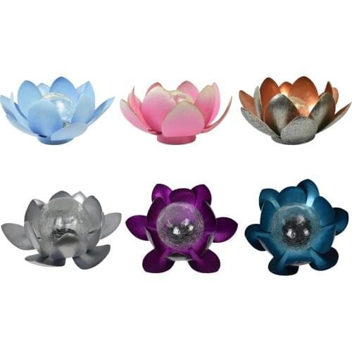 Solar Powered Lotus Light Waterproof Garden Light LED Lotus Flower Table Lamp Floating Fountain Pond Garden Pool Lamp