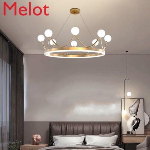 Light Luxury Modern Minimalist Living Room Chandelier Bedroom Creative Personality Crown Chandelier All Copper Fashion New