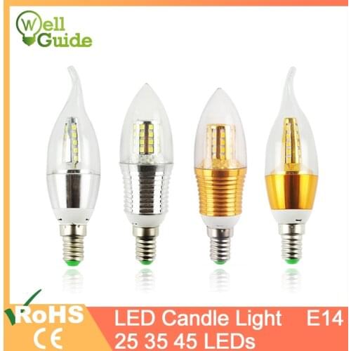 LED Bulb E14 Golden Aluminum LED Candle Bulb 9W 12W LED Light AC 220V Led Lamp Cool Warm White Lampada Bombillas Lumiere Lampara
