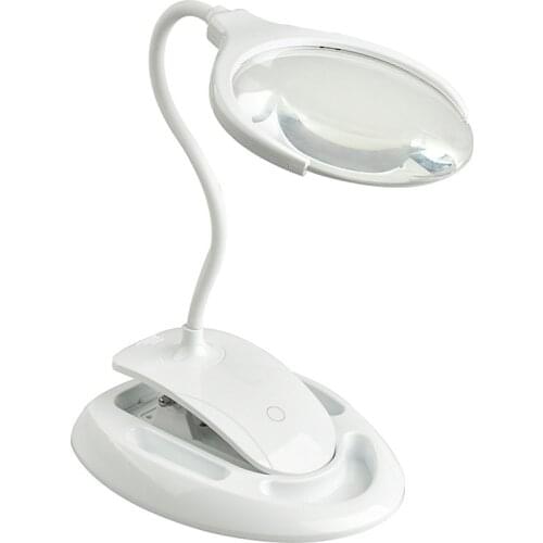 3X 8X Magnifying Glass with LED Light Stand Table Lamp Magnifier Glasses Illuminated magnifier for Soldering