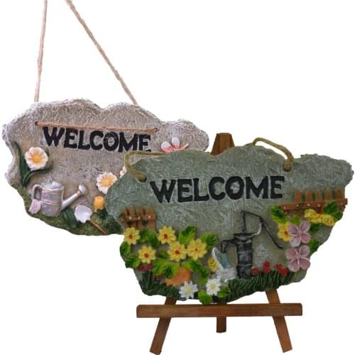 Spring Garden Welcome Sign Board Gate Fence Hanger Botanical Garden Arboretum Bonsai Manor Flower Store Resin Sign Board