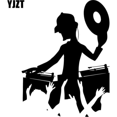 YJZT 13.5CM*17.9CM DJ Night Club Music Dance Car Sticker Window Trunk Decoration Decal C31-0382