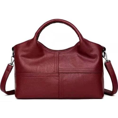 PU Leather Bag for Women Simple Stripe Style Female Shoulder Crossbody Bags High Quality Retro big casual Purse