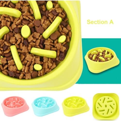 1pcs Anti Choke Pet Dog Bowl Feeder Funny Slow Down Pet Eating Feeder Dish Healthy Bloat Dish For Pet Feeding Tools