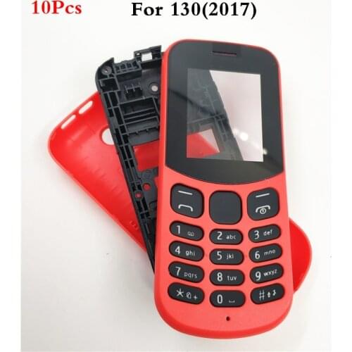 10Pcs/Lot New Full Complete Mobile Phone Housing Cover Case With English Keypad For Nokia 130 2017 TA-1017