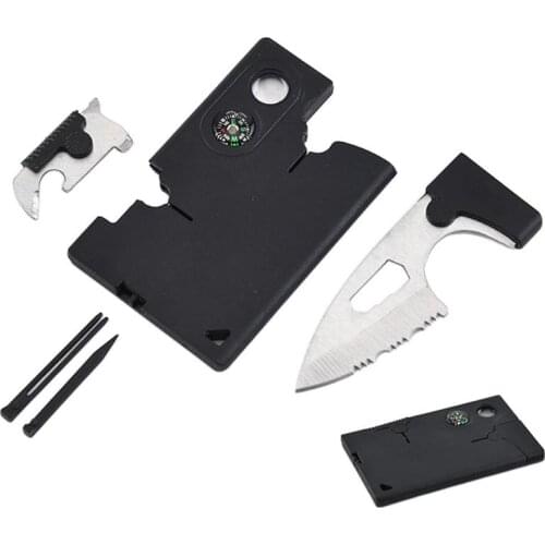 10 in 1 Outdoor Camping Survival Pocket Multi Tool Card Emergency EDC Knife Hiking Cycling Fishing Mountaineering Accessories