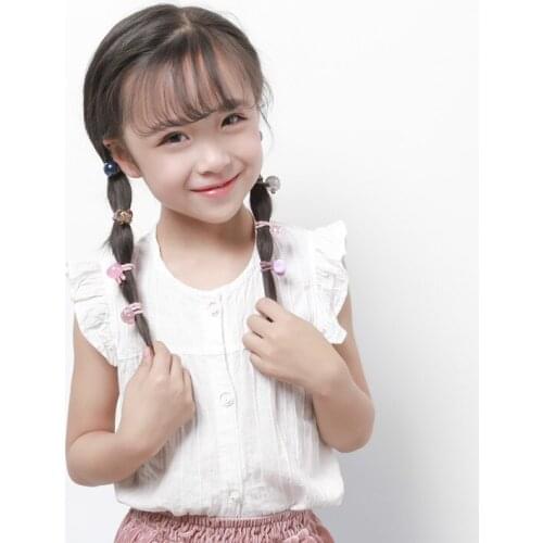 20pcs/lot New Princess Flower Color Ball Kids Elastic Hair Bands Baby Headdress Children Hair Ropes Girls Hair Accessories