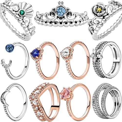 2020 Trendy 925 Sterling Silver Rings Women Engagement Anniversary Silver Jewelry