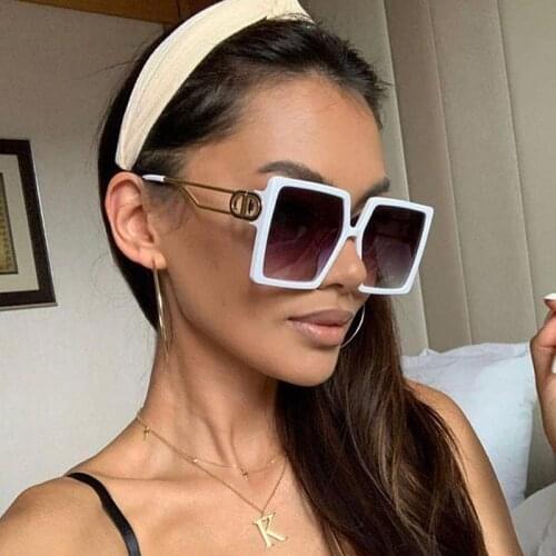 2021 Vintage Square Sunglasses Metal Frame Women Oversized Glasses Men Eyewear Frame Big Design Vintage Luxury Brand Eyeglasses