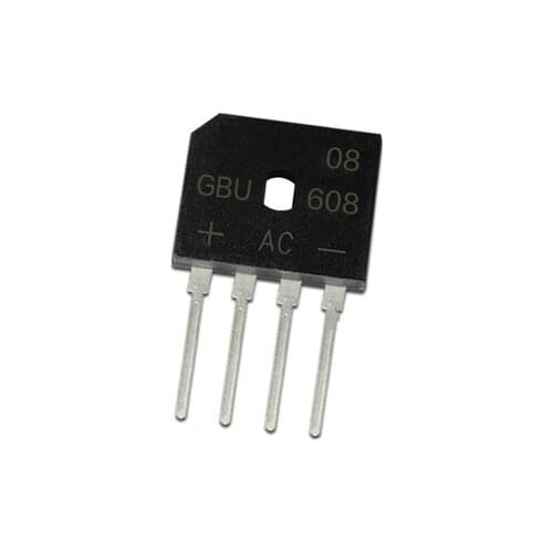 5pcs/lot GBU608 GBU 608 ZIP-4 6A 800V Bridge Rectifier In Stock