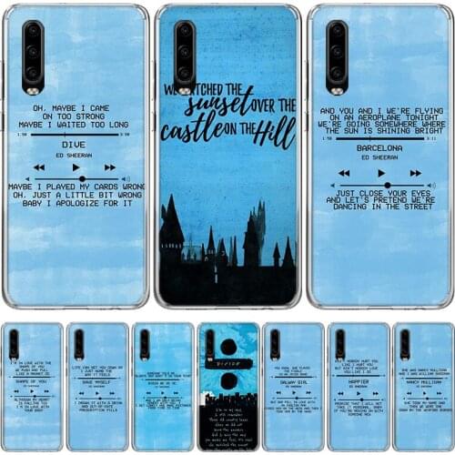 Ed Sheeran Lyrics Pictures Diy Phone Case for Huawei P30 P40 P20 P10 Mate 20 10 30 Lite Pro P Smart Z Plus + Art Luxury Cover Co