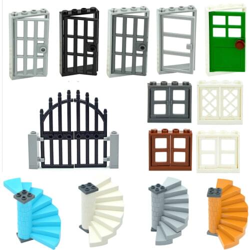 City Friends House MOC Parts Fence Stairs Ladder Building Blocks DIY Door Window Balcony Railing Castle Garden Assemble Bricks