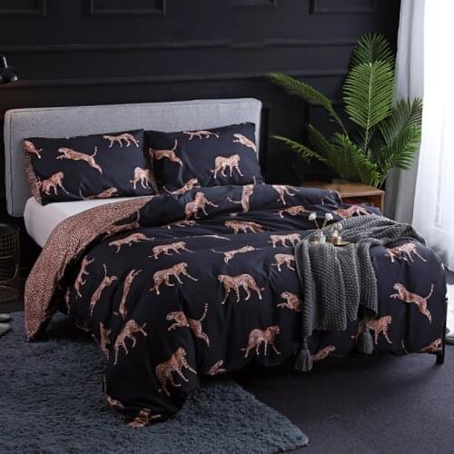 Hot New Duvet Cover Set 3Pcs Bed Linens Pillowcase Bedding Set Double Queen King Size Bedclothes Black Comforter Sets