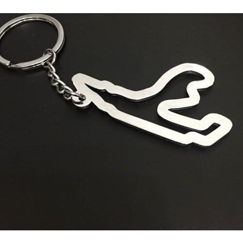 Creative Gift Car Metal Keychain Pendant for Spa-Francorchamps Racing Fans Racing Track Car Key Ring Holder Man and Girl Keys