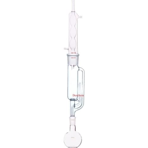 250ml,24/40,Lab Glass Soxhlet Extraction,Allihn condenser,1 Flat Bottom Flask