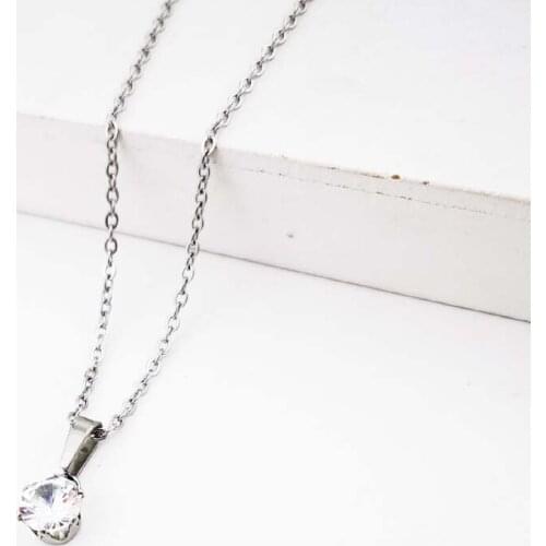 18K white gold ins small fresh Korean version of the trend diamond net red temperament female necklace