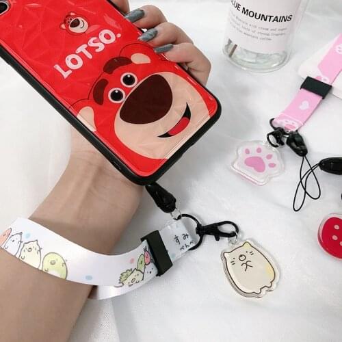 Cartoon mobile phone Portable short lanyard Hand rope lanyard for keys phone cord strap keychain Wrist strap keyring keycord