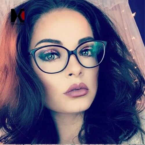 SHAUNA Super Light Weight Cross Decoration Women Glasses Frame Candy Colors Classic Comfortable Men Clear Lens Glasses
