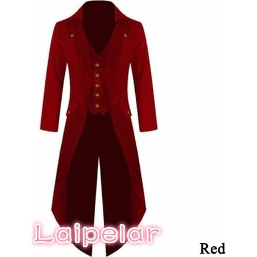 Mens Coat Vintage Steampunk Retro Tailcoat Jacket Long Sleeve Single Breasted Gothic Victorian Frock Coat Plus Size 4XL#257805