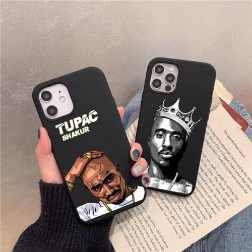 Rapper Singer 2PAC Tupac TPU soft Phone case For iphone 12pro max SE 6S 7 8 plus 12mini XS XR XSMAX 11PRO MAX black cover