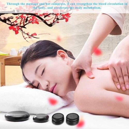 Hot Stone Massage Set Heater Box Relieve Stress Back Stones tool Health Basalt Lava round massage Pain Care B2Q9