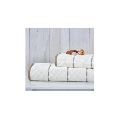 DowryWorld- Jale 2 Pieces Bath Set Brown Cream %100 Cotton