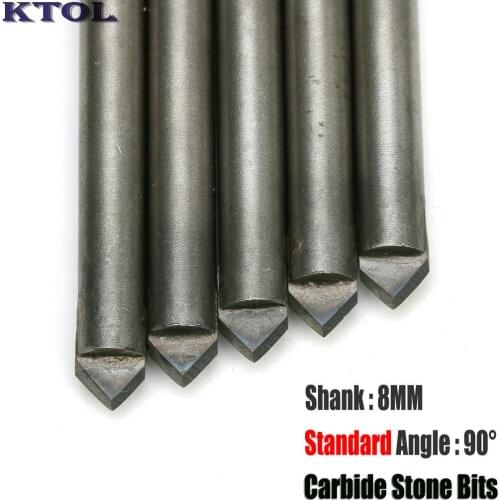 8MM 90 Angle V Stone Engraving Bits Tungsten Carbide Milling Cutter Tools CNC 3D Marble Carving End Mills Set Router Blades 10pc