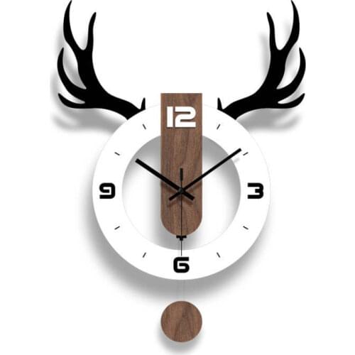 Nordic Ins wall clock living room Deer head myth Creative Wall clock Quartz clock Home Decoration antlers Fashion gift E0861