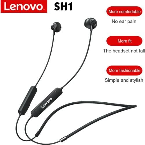 Lenovo SH1 Bluetooth Wireless Headphone Semi-in-ear Sports Earphone with Moving Coil Speaker HiFi Sound Quality Sports Headset
