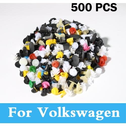 New 500pcs Car Styling Clips Bumper Retainer Fastener Rivet Plastic For Volkswagen Fox Golf Gti Beetle Bora Eos Golf Plus Golf R