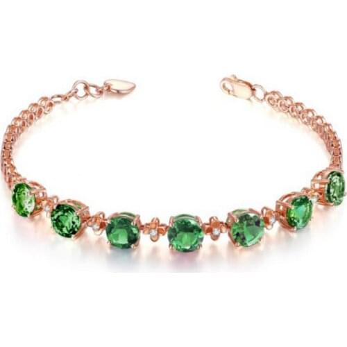 Charming Female Fashion Romantic Zircon Lucky Four-Leaf Clover Ladies Bracelet Jewelry Gift