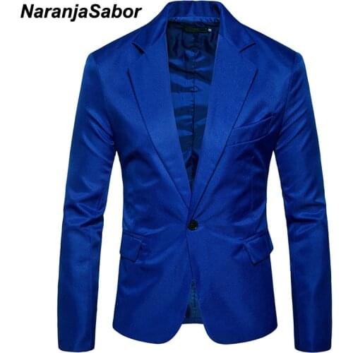 NaranjaSabor Autumn Mens Casual Blazer New Men Slim Fit Solid Color Suit Single Button Blazer Male Brand Clothing M~3XL N620