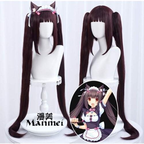 Chocola NEKOPARA Cosplay Wig Chocolate Heat Resistant Synthetic Hair Chocola Cosplay Hair + Wig Cap