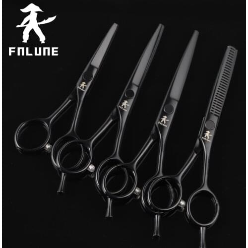FnLune 6.0 japan steel Professional Hair Salon Scissors Cut Barber Accessories Haircut Thinning Shear Hairdressing Tool Scissors