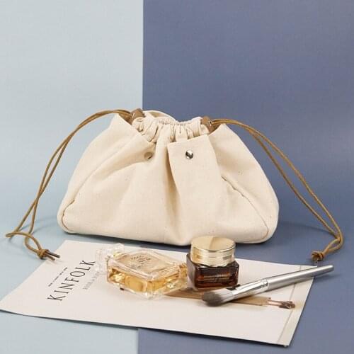 New Style Simple Make-up Bag Draw Rope Bundle Lazy Person Cosmetics Receiving Bag Travel Portable Canvas Wash Bag
