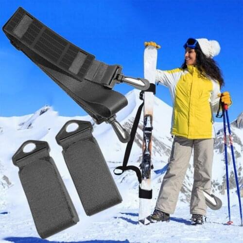 Skiing Snowboard Pole Shoulder Hand Carrier Strap Lash Handle Straps Porter Hook Loop Adjustable Nylon Ski Board Handle Straps