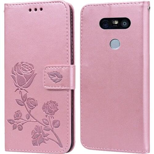 Luxury Leather Flip Book Case for LG G5 SE Lite H850 VS987 H820 LS992 Rose Flower Wallet Stand Case Phone Cover Bag coque
