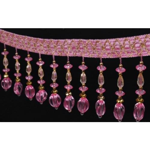 Sewing Accessories Trims Trimmings Crystal Beaded Lace Ribbon Embroidered Fabric for Curtains 6 Meters