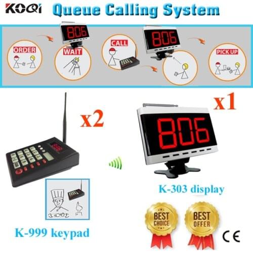 Queue System Best Price Top Popular Waiting Customers Device With Display And Transmitter Keypad(1 display+2 transmitter keypad)