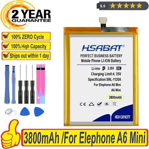 Top Brand 100% New 3800mAh Battery for Elephone A6 Mini A6mini Batteries + free tools