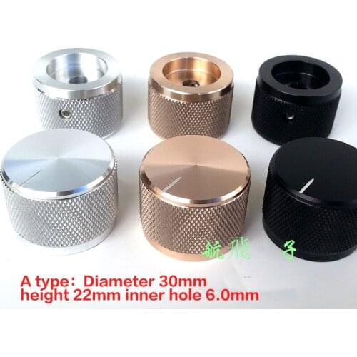 30x22mm Amplifier Chassis Knob Pure Aluminum Alloy Solid Knob Volume Potentiometer Knob DIY