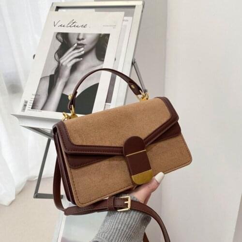 Vintage Square Tote bag 2020 Fashion New High quality Matte PU Leather Womens Designer Handbag Lock Shoulder Messenger Bag