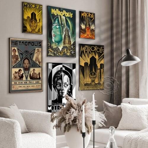 Metropolis Germany Vintage Movie Fritz Lang Vintage Art Poster, Classic Film Retro Art Wall Stickers, Home Decor Canvas Painting