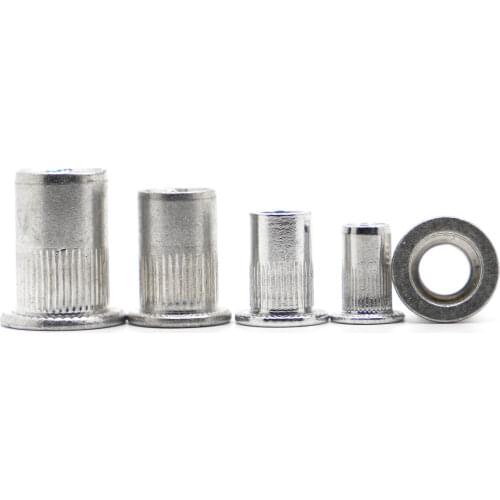 20pcs Rivet Nut M3 M4 M5 M6 M8 M10 M12 304 Aluminum Alloy Flat Countersunk Head Insert Rivnut Nutsert