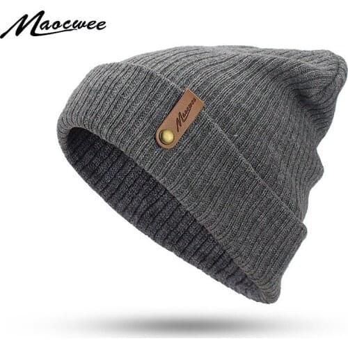 Winter Fashion Men Women Beanies Hat Outdoor Autumn Spring Warm Skullies Beanies Knitted Solid Hat Skiing Bonnet Cap For Adult