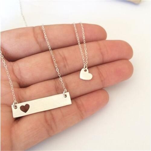 10pcs mother and daughter necklace heart jewelry mothers day gift