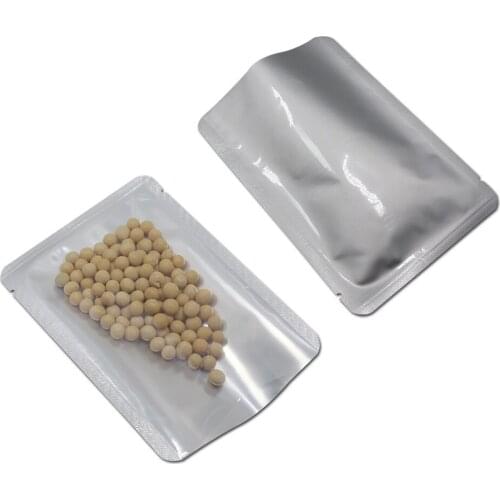 100PCS/ Lot Top Open Vacuum Heat Sealed Pure Mylar Foil Bags Clear Seal Plastic Bag Sugar Coffee Powder Spice Package Pouches