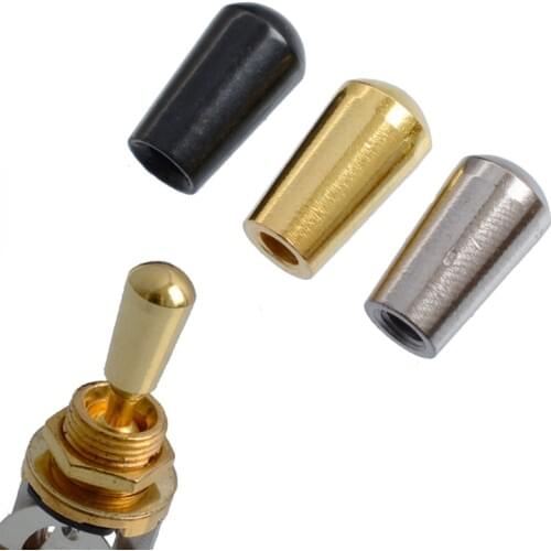 100Pcs Pcs Internal thread 3.5mm metal Electric Guitar Toggle Switches Knobs Tip Cap Buttons