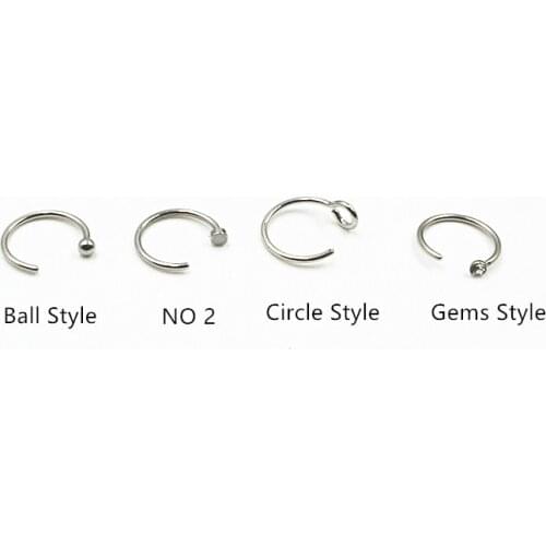 100pcs Stainless Steel Gems Ball Clip On Nose Studs Nose Rings Women/Men Non Piercing Body Jewelry